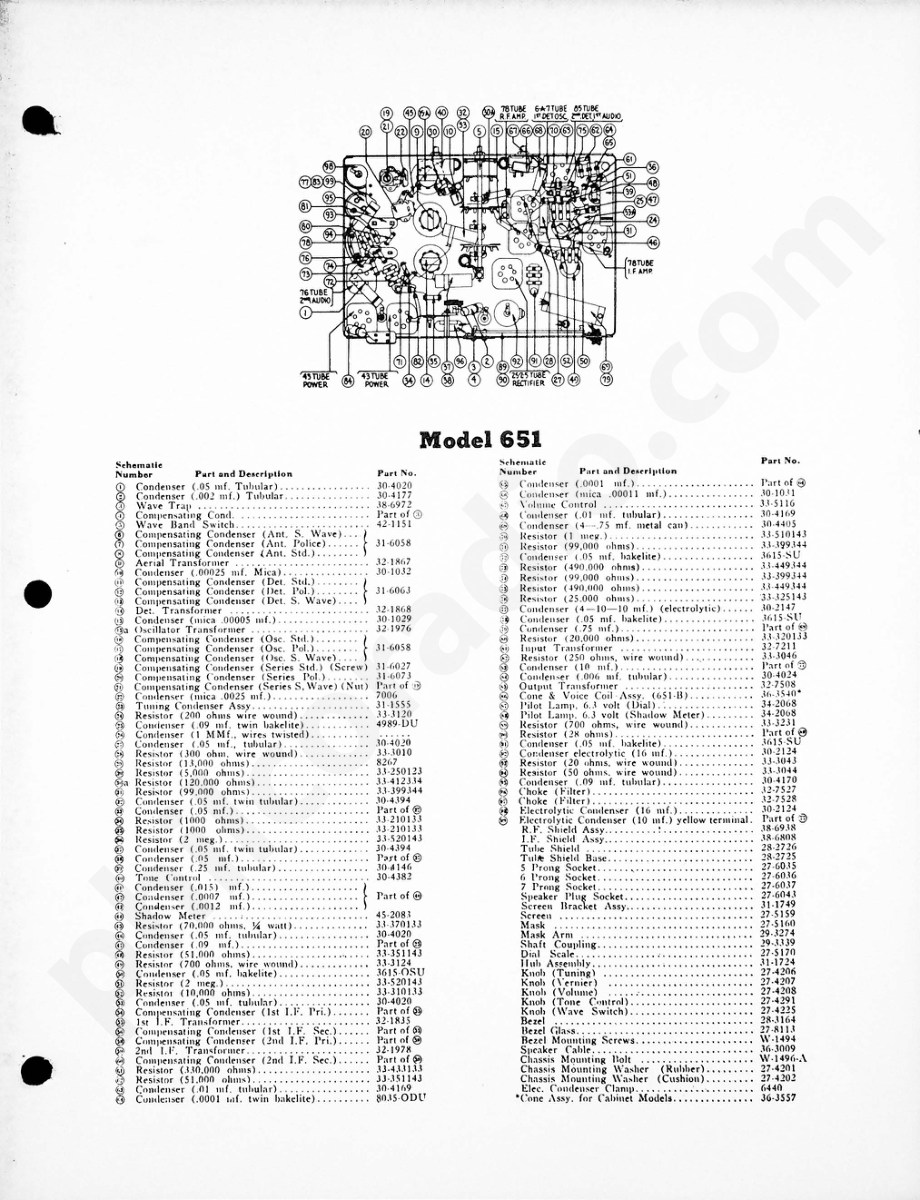 philco Model 651 (A.C. – D.C 电路原理图.pdf_第2页