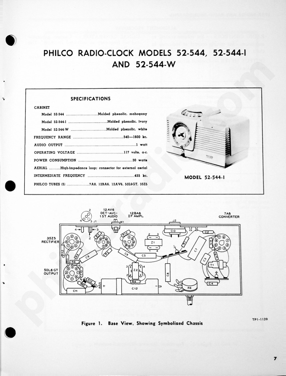 Philco Radio Models 52-544, 52-544-I and 52-544-W维修电路原理图.pdf_第1页