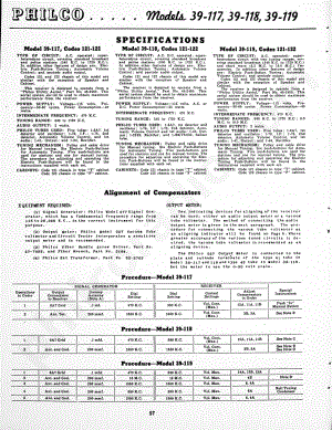 Philco Models 39-117, 39-118, 39-119 维修电路原理图.pdf