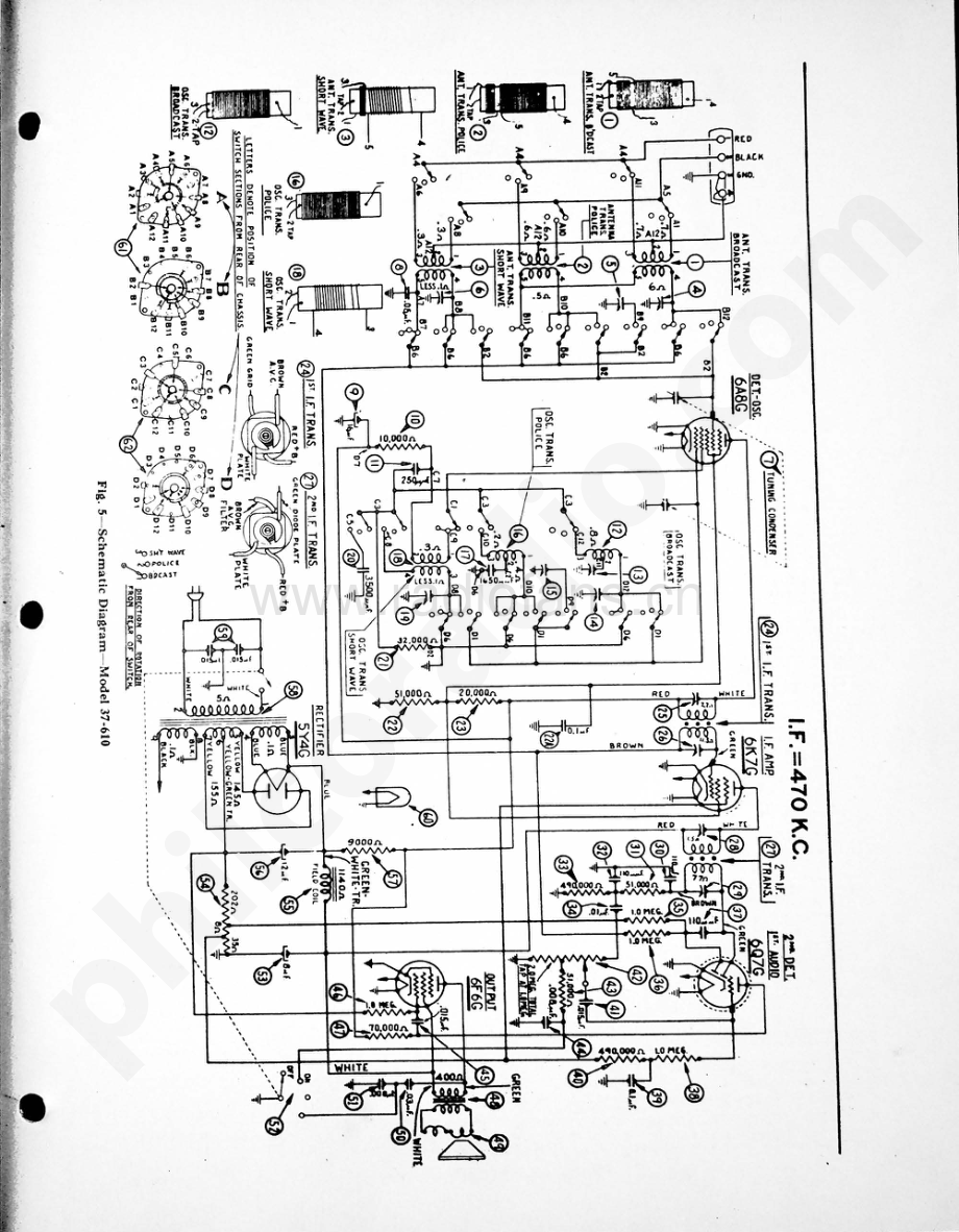 philco Model 37-610 (121, 122) 维修电路原理图.pdf_第3页