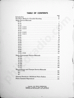 philco Table of Contents维修电路原理图.pdf