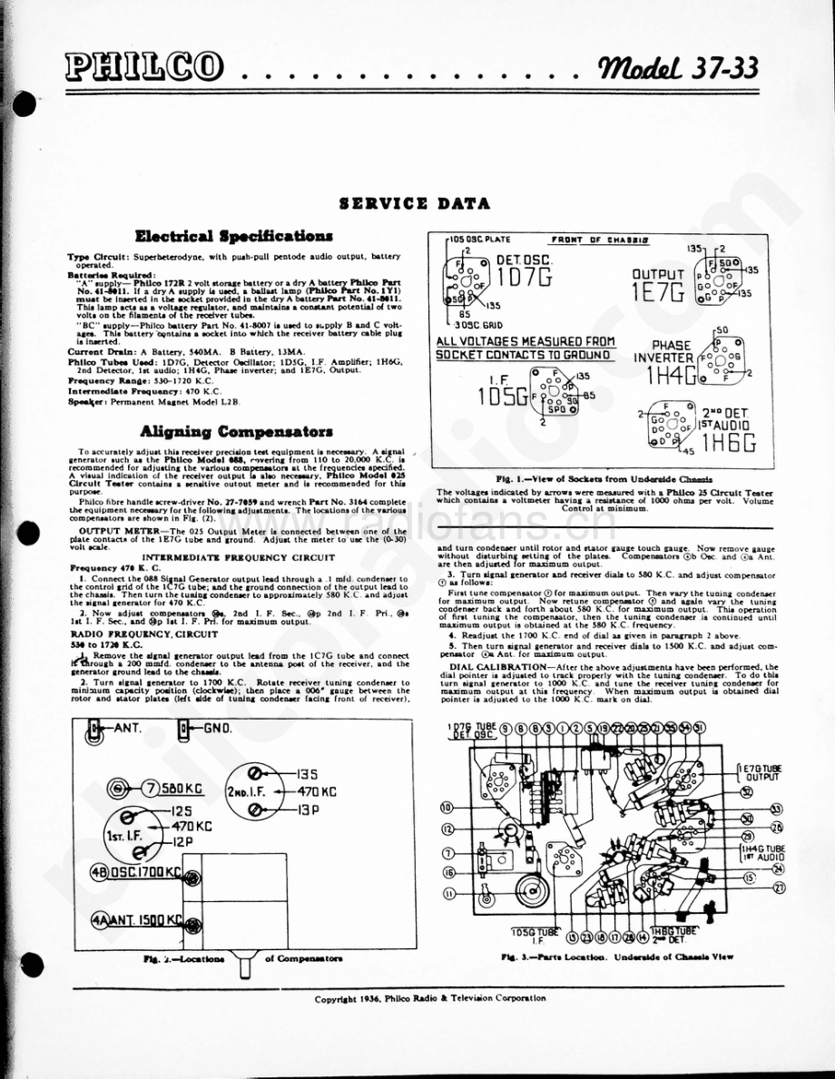 philco Model 37-33 维修电路原理图.pdf_第1页