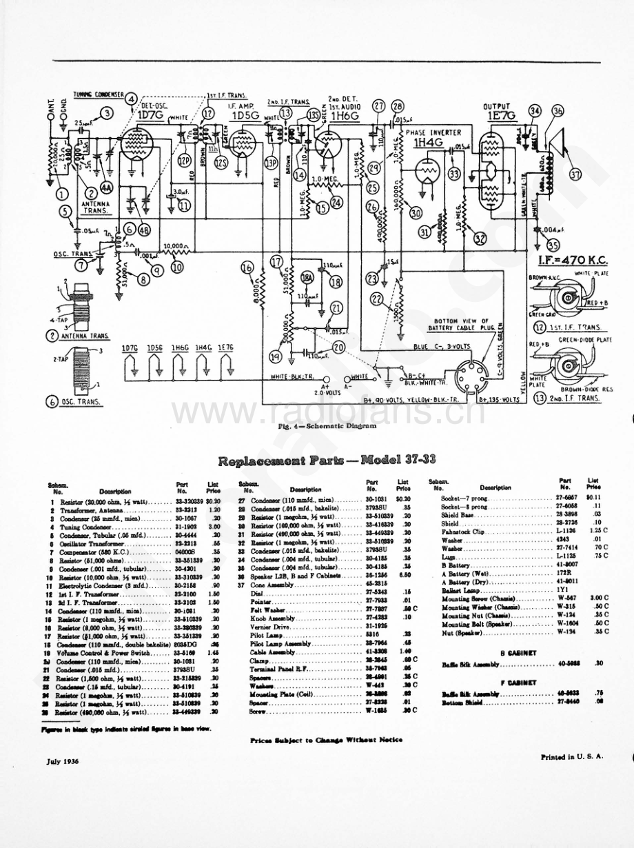 philco Model 37-33 维修电路原理图.pdf_第2页