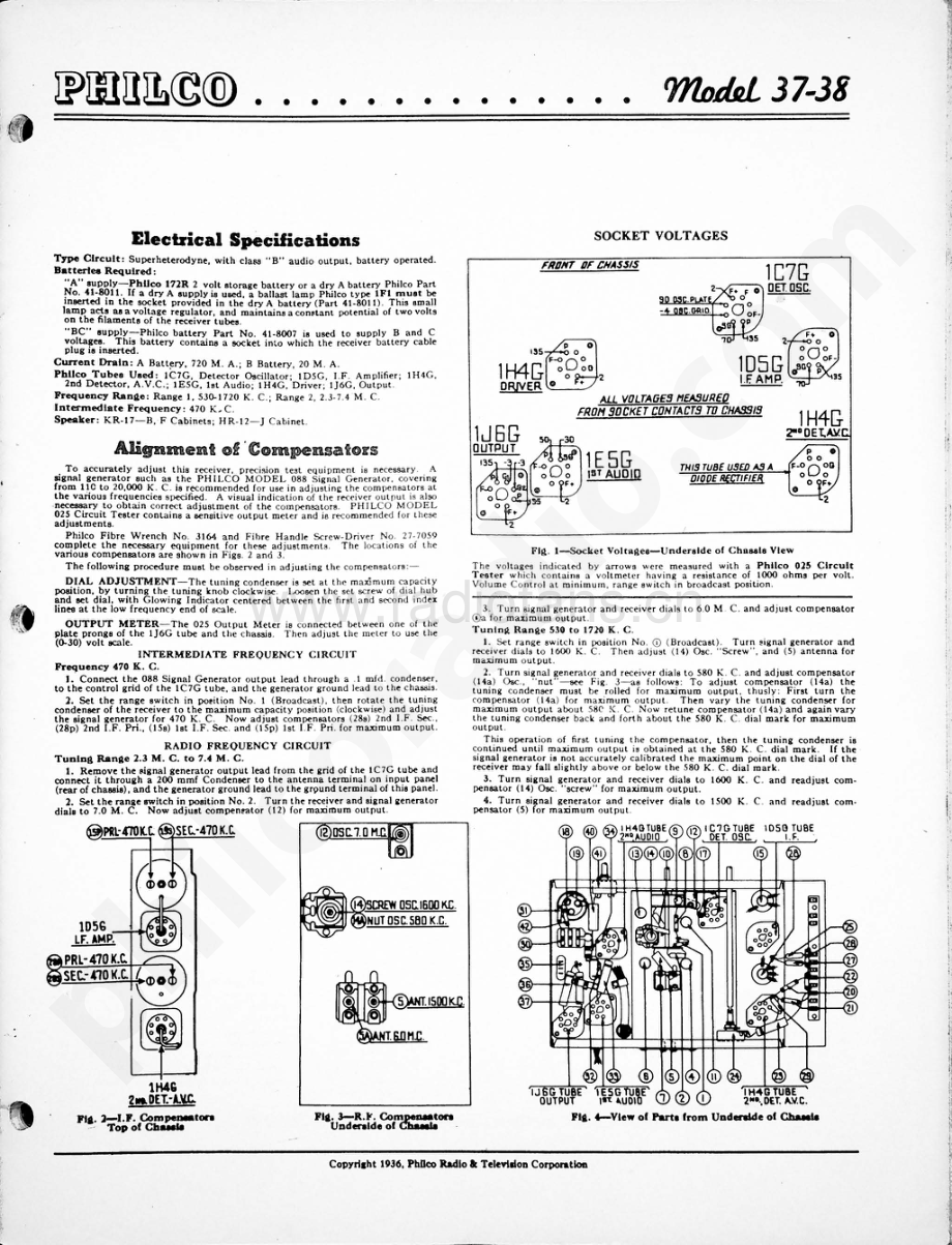 philco Model 37-38 维修电路原理图.pdf_第1页