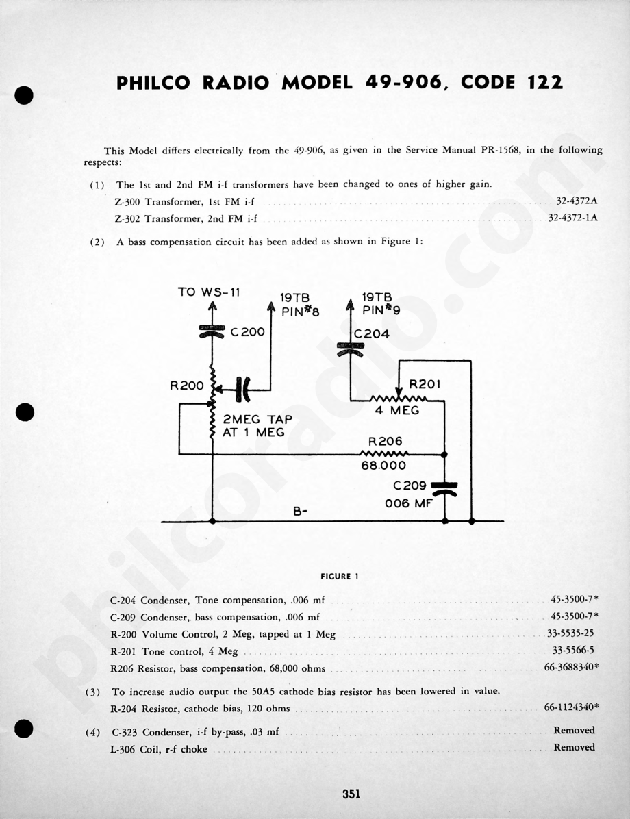 Philco Radio-Phonograph Model 49-1600维修电路原理图.pdf_第1页