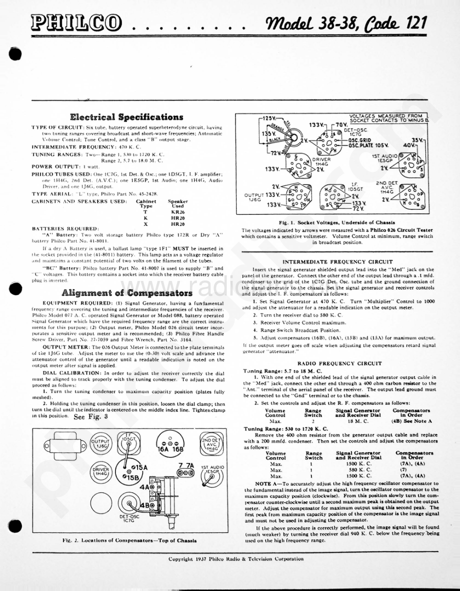philco Model 38-38 (121) 维修电路原理图.pdf_第1页