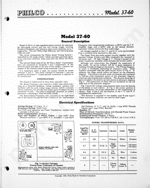 philco Model 37-60 维修电路原理图.pdf