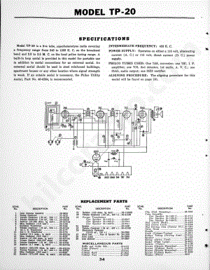 philco Model P-1617 维修电路原理图.pdf