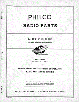 philco Model AR-8 维修电路原理图.pdf