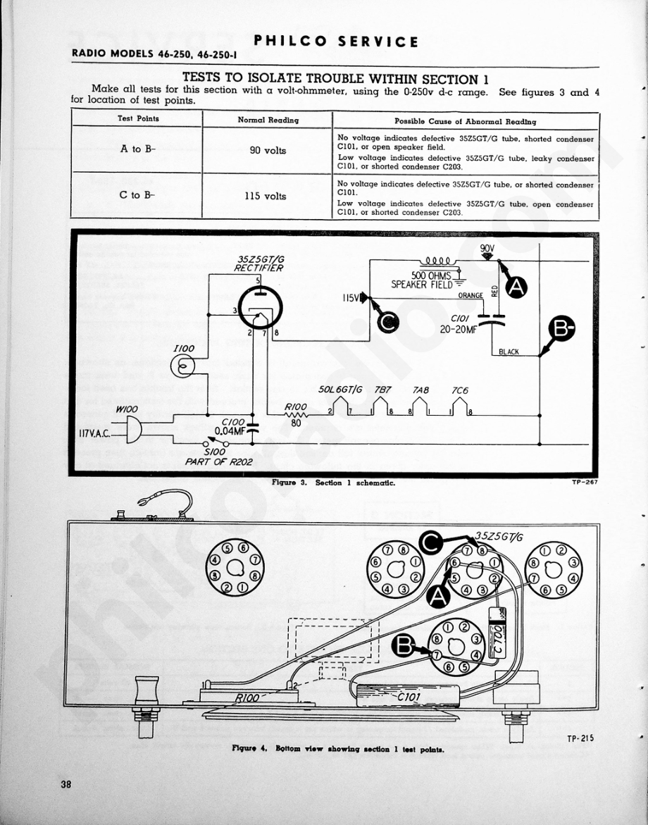 philco Model 46-250, 46-250-I维修电路原理图.pdf_第2页