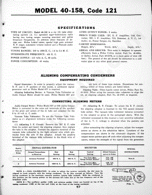 philco Aligning Procedure Model AR-6 维修电路原理图.pdf