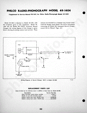 Philco Radio-Phonograph Model 49-1606维修电路原理图.pdf