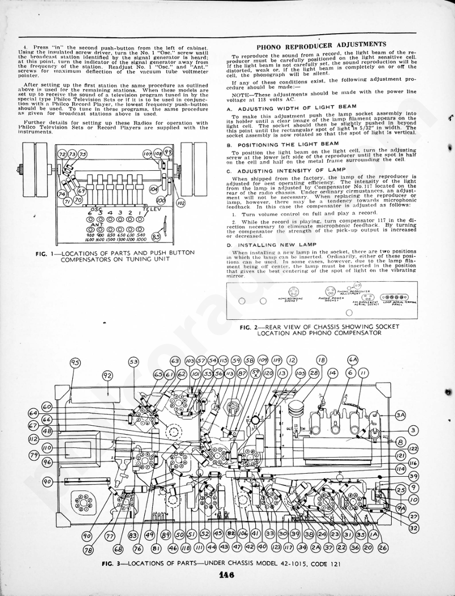 philco Radio-Phonograph Model 42-1015, Code 121 维修电路原理图.pdf_第2页