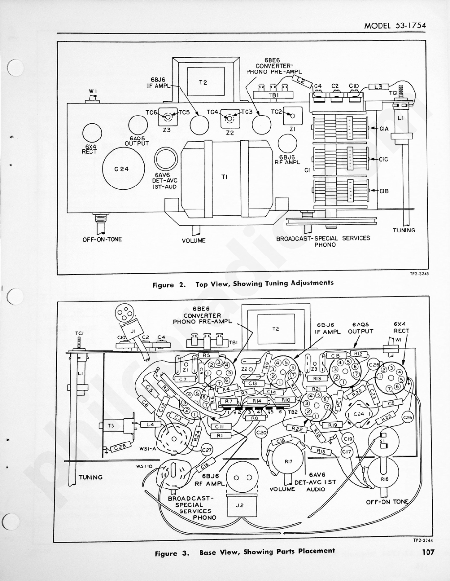 Philco Radio-Phonograph Model 53-1754维修电路原理图.pdf_第3页
