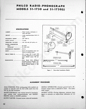 Philco Radio-Phonograph Models 51-1730 and 51-1730(L)维修电路原理图.pdf