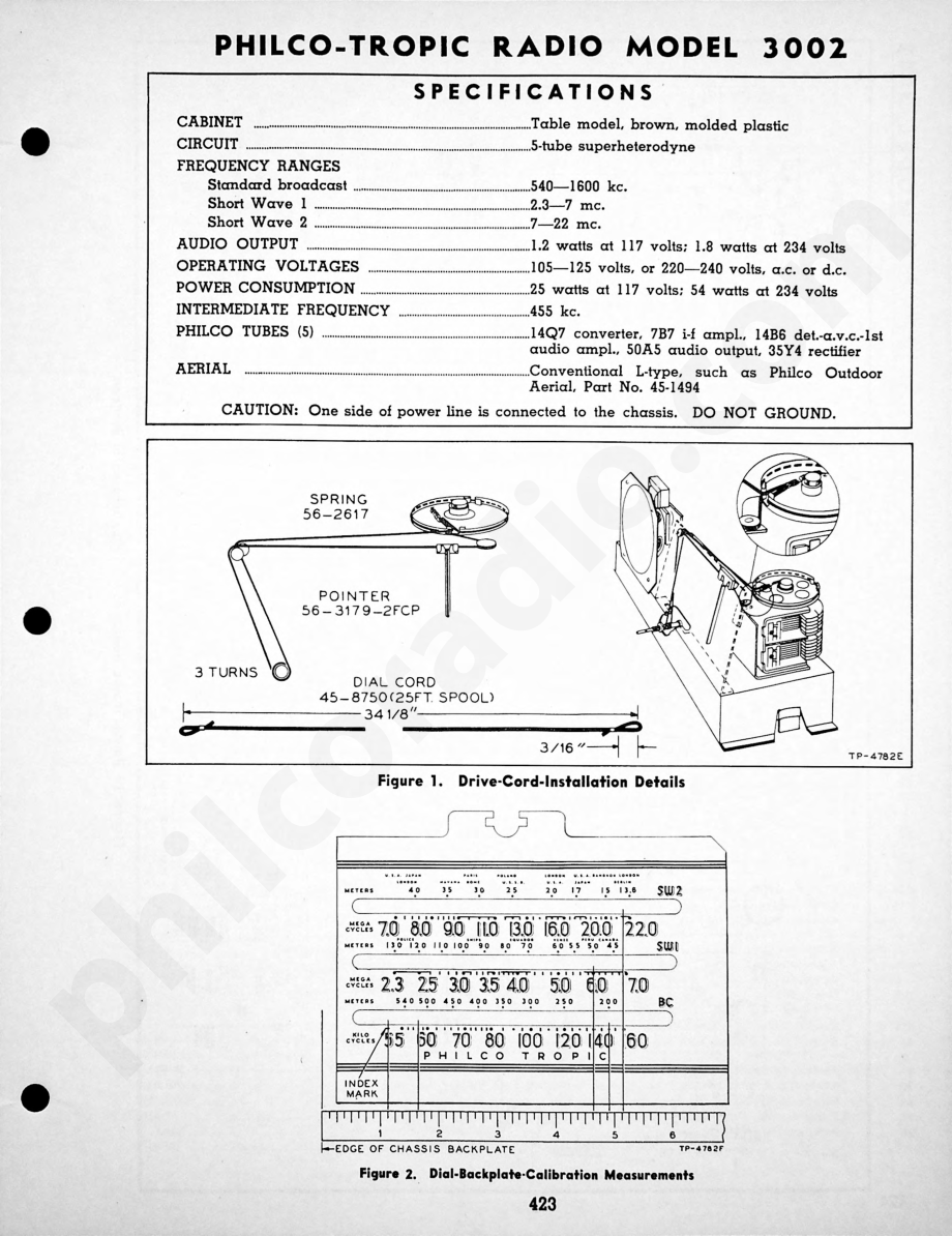 Philco-Tropic Radio Model 3204维修电路原理图.pdf_第1页