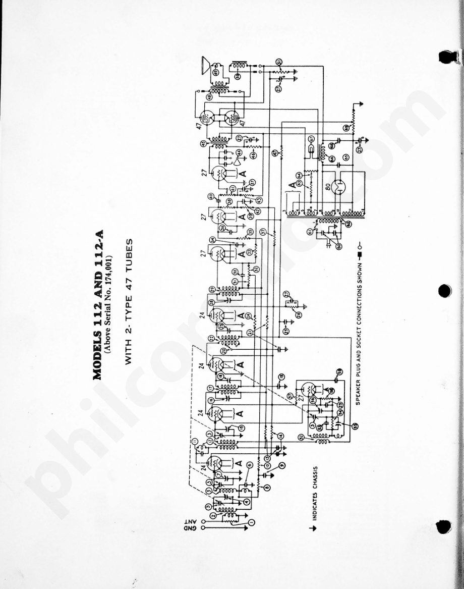 philco Models 112 and 112-A (2-47 Output) 电路原理图.pdf_第1页