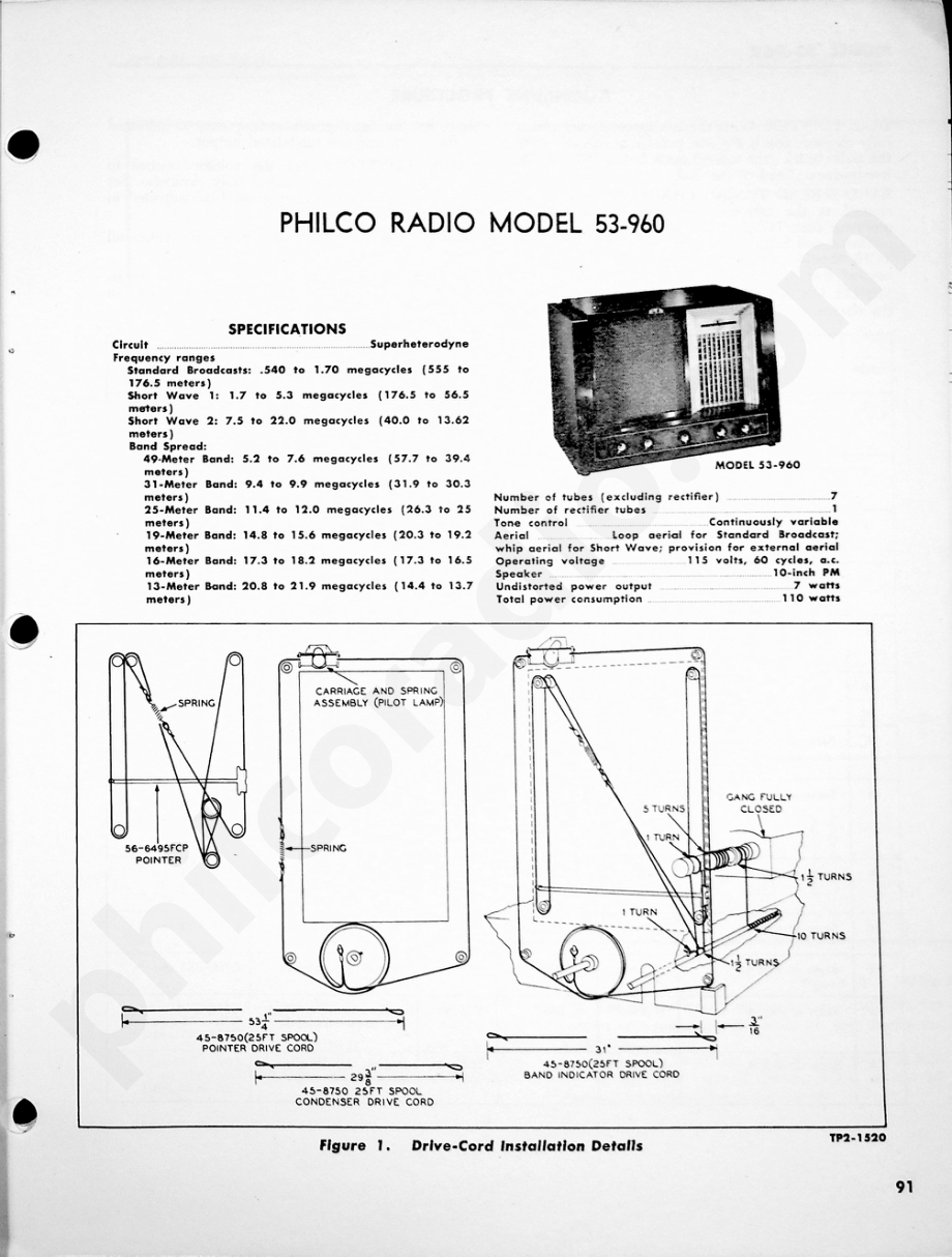 Philco Radio Model 53-960维修电路原理图.pdf_第1页