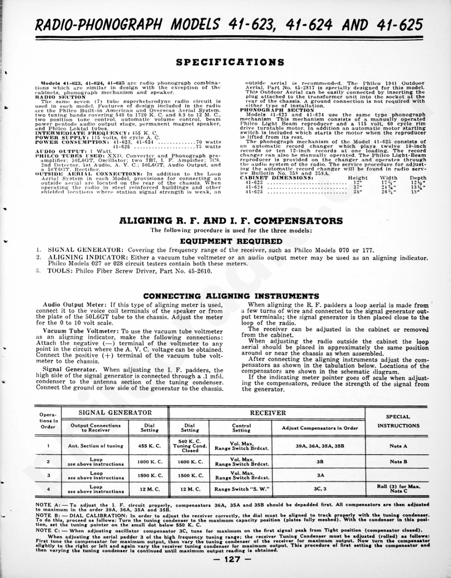 philco Model 41-714, Code 121维修电路原理图.pdf_第1页