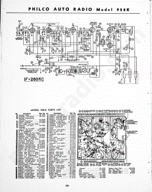 Philco Auto Radio Model 928K 维修电路原理图.pdf