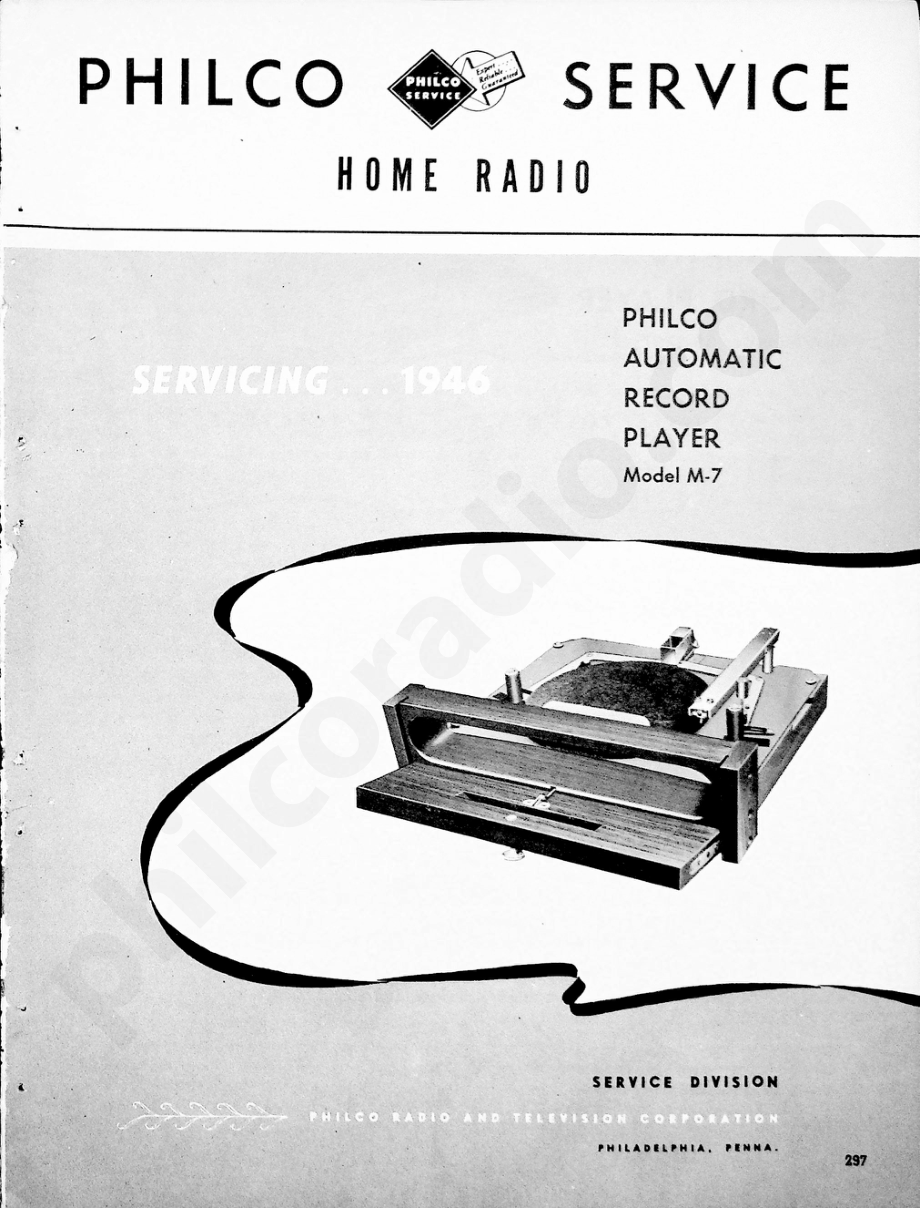 philco Philco Automatic Record Player Model M-7维修电路原理图.pdf_第1页