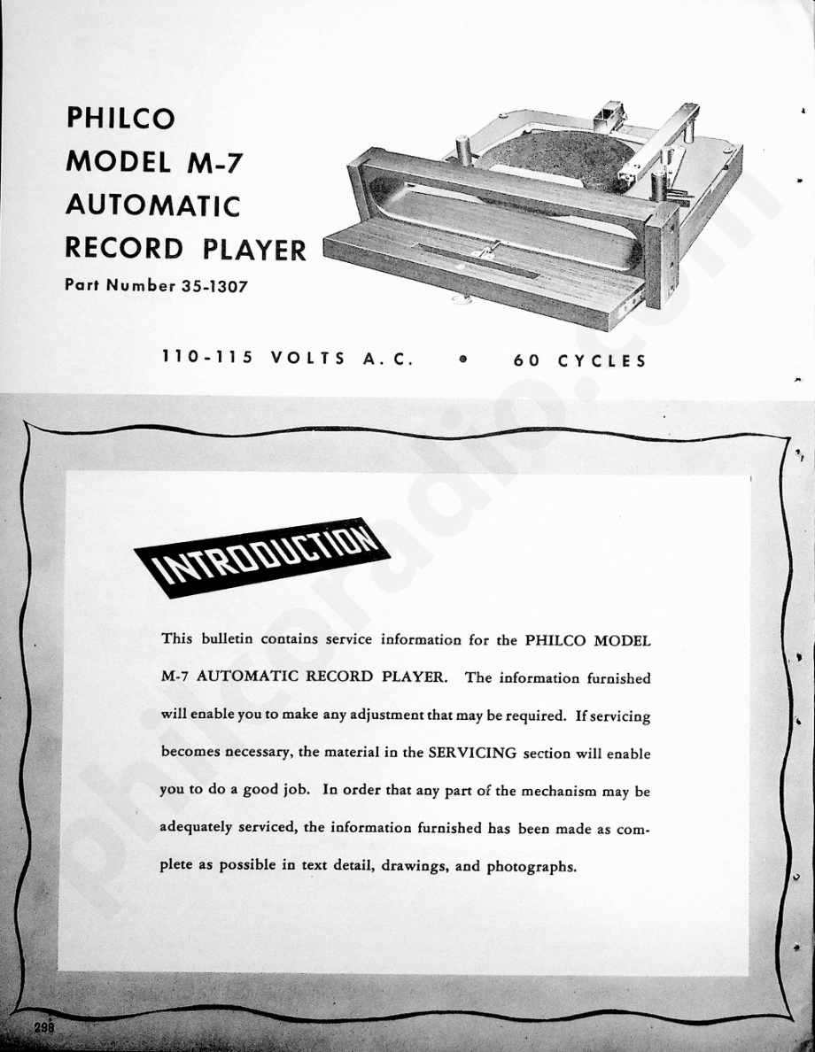 philco Philco Automatic Record Player Model M-7维修电路原理图.pdf_第2页