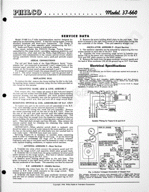 philco Model 37-660 维修电路原理图.pdf