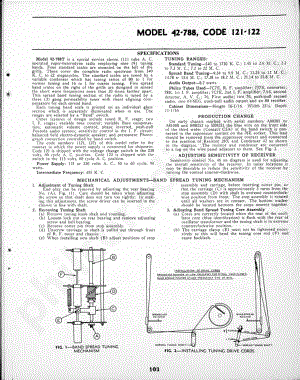 philco Model 42-788, Code 121-122 维修电路原理图.pdf