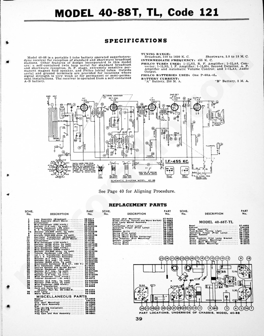 philco Model F-1640 维修电路原理图.pdf_第1页