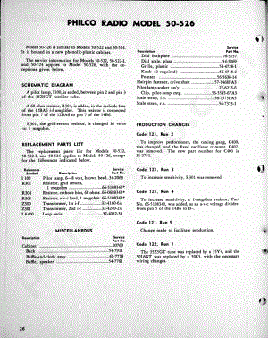 Philco Radio Model 50-526维修电路原理图.pdf