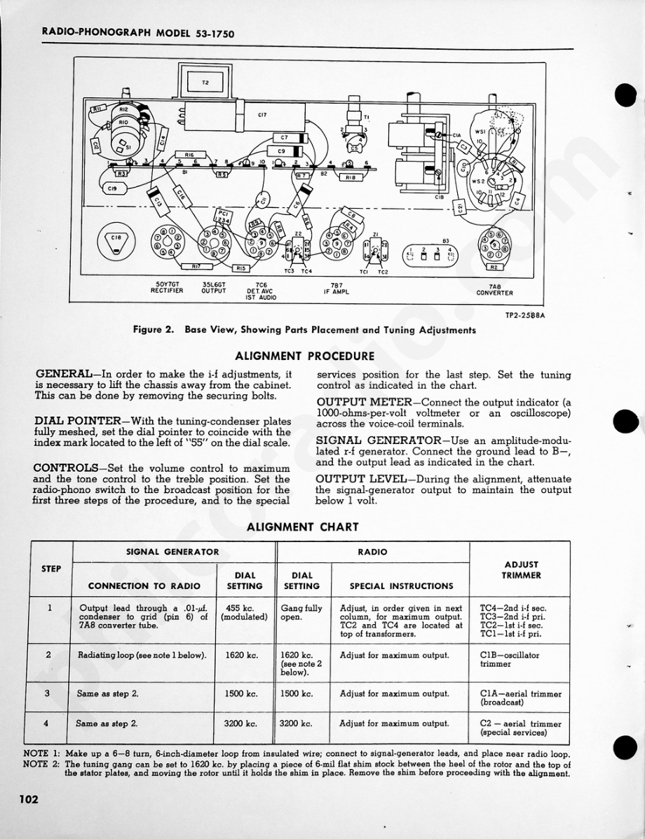 Philco Radio-Phonograph Model 53-1750维修电路原理图.pdf_第2页