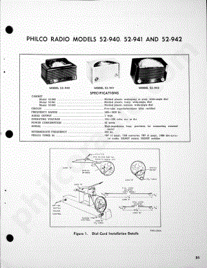 Philco Radio Models 52-940, 52-941 and 52-942维修电路原理图.pdf