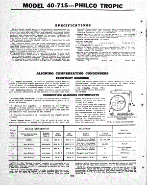 philco Aligning Procedure – Model F-1640 维修电路原理图.pdf
