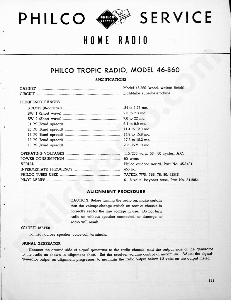 philco Model 46-860维修电路原理图.pdf_第1页
