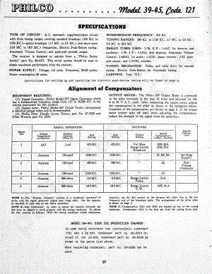 Philco Model 39-45, Code 121 维修电路原理图.pdf
