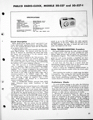 Philco Radio-Clock, Models 50-527 and 50-527-I维修电路原理图.pdf