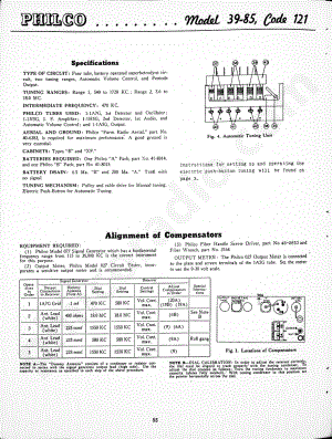 Philco Model 39-85, Code 121 维修电路原理图.pdf
