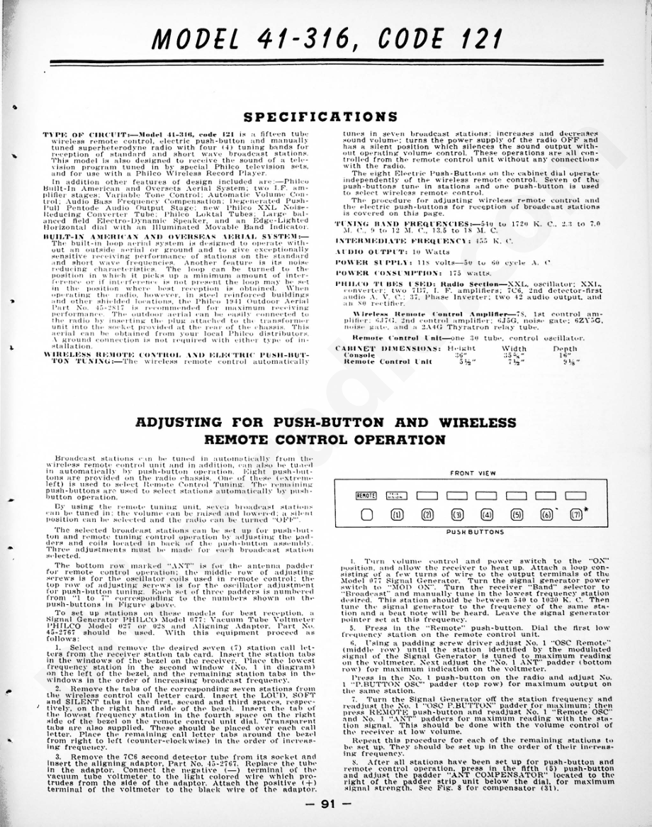 philco Model 41-608 and 41-609, Code 122维修电路原理图.pdf_第1页