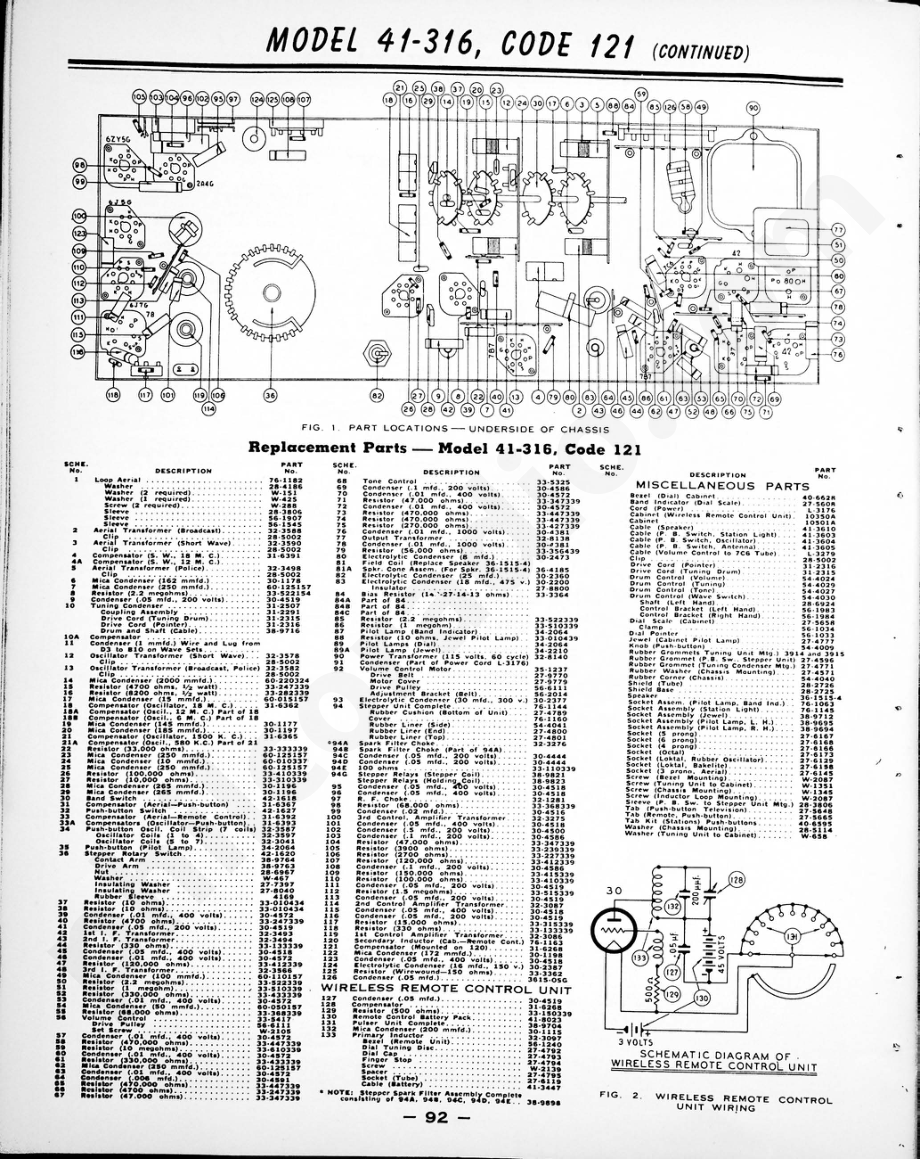 philco Model 41-608 and 41-609, Code 122维修电路原理图.pdf_第2页