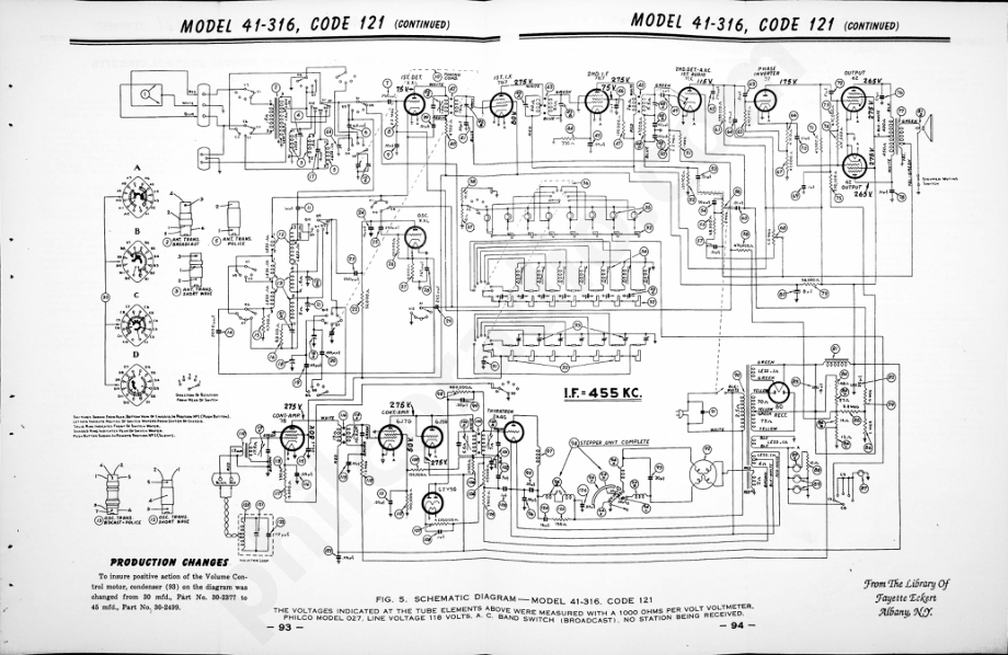 philco Model 41-608 and 41-609, Code 122维修电路原理图.pdf_第3页