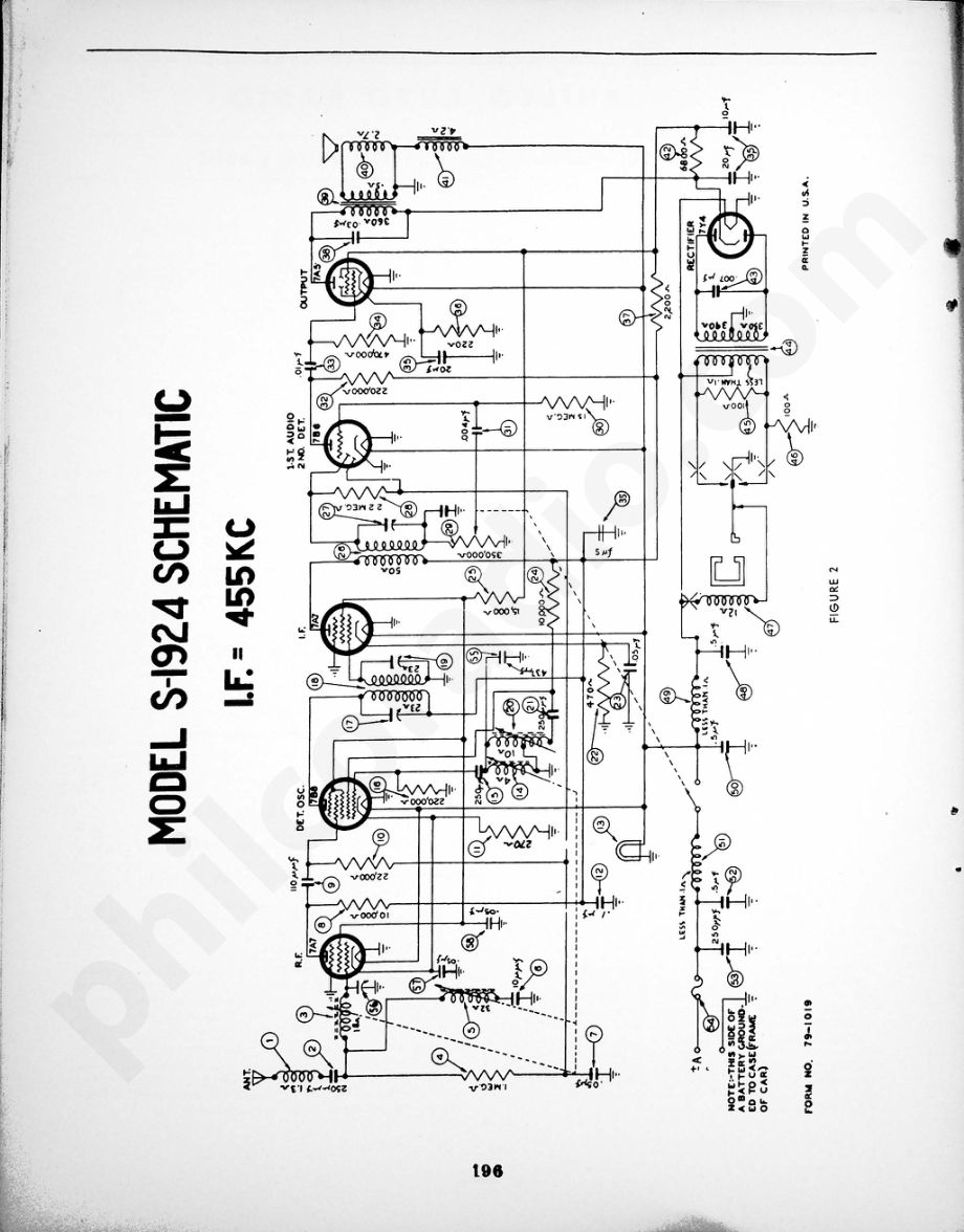 philco Studebaker Model S-1924 Custom Auto Radio 维修电路原理图.pdf_第2页