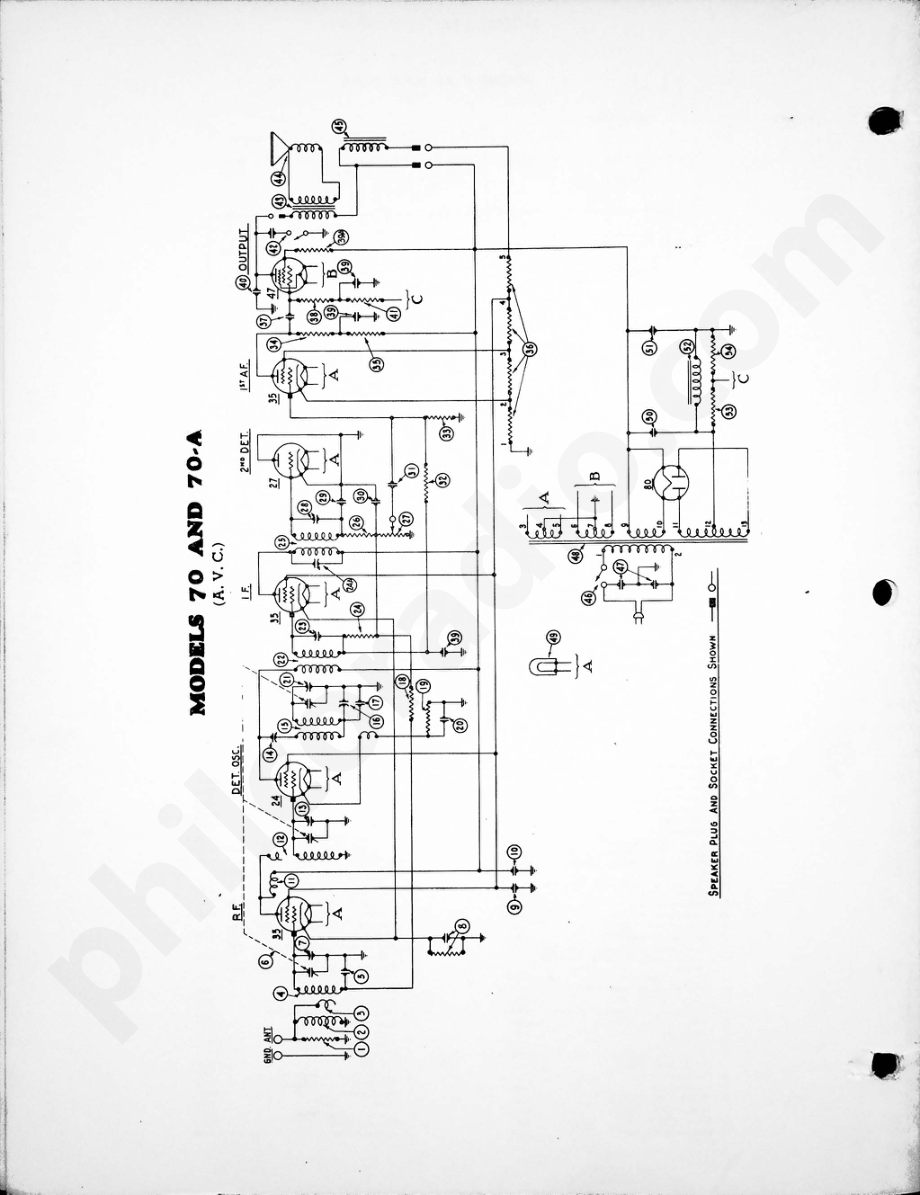 philco Models 70 and 70-A (A.V.C 电路原理图.pdf_第1页