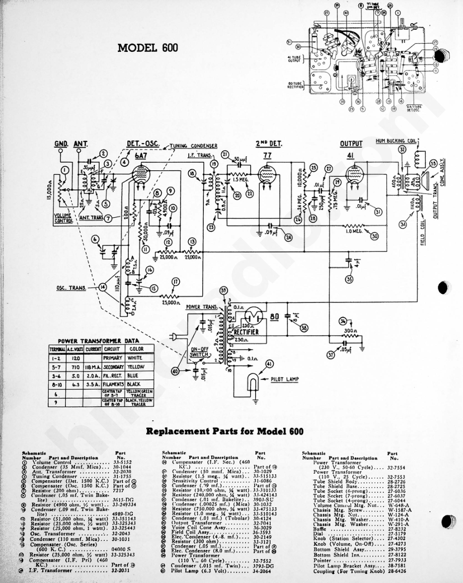 philco Model 600 电路原理图.pdf_第1页