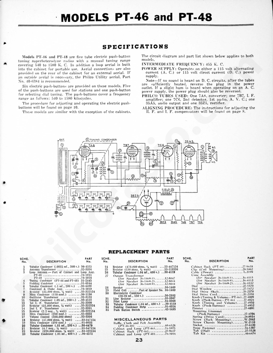 philco Model N-1524 维修电路原理图.pdf_第1页