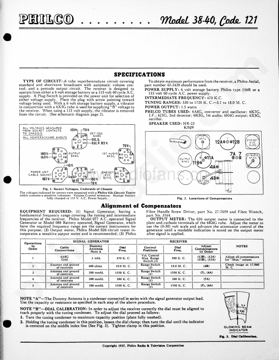 philco Model 38-40 (121) 维修电路原理图.pdf_第1页