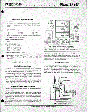 philco Model 37-665 维修电路原理图.pdf
