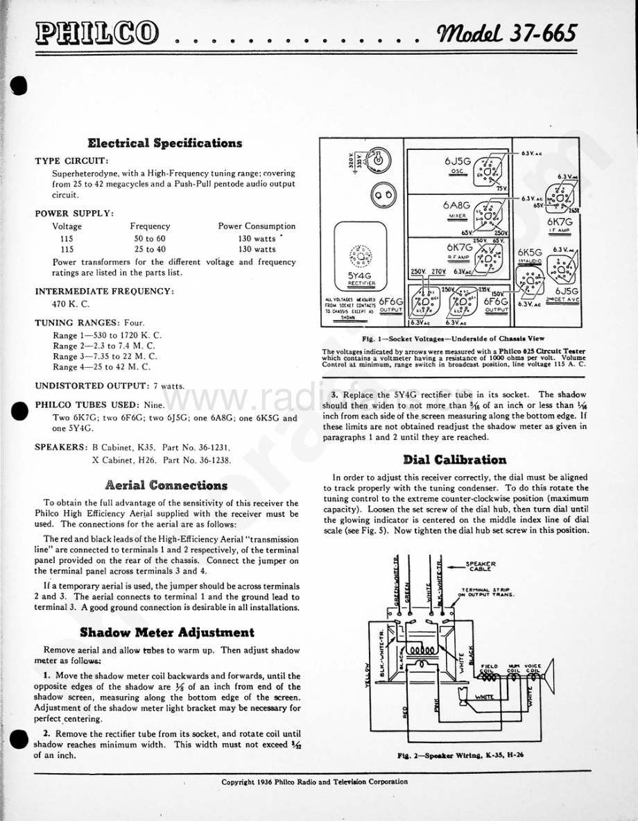 philco Model 37-665 维修电路原理图.pdf_第1页