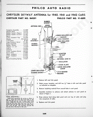 philco Chrysler Skyway Antenna for 1940, 1941 and 1942 Cars 维修电路原理图.pdf