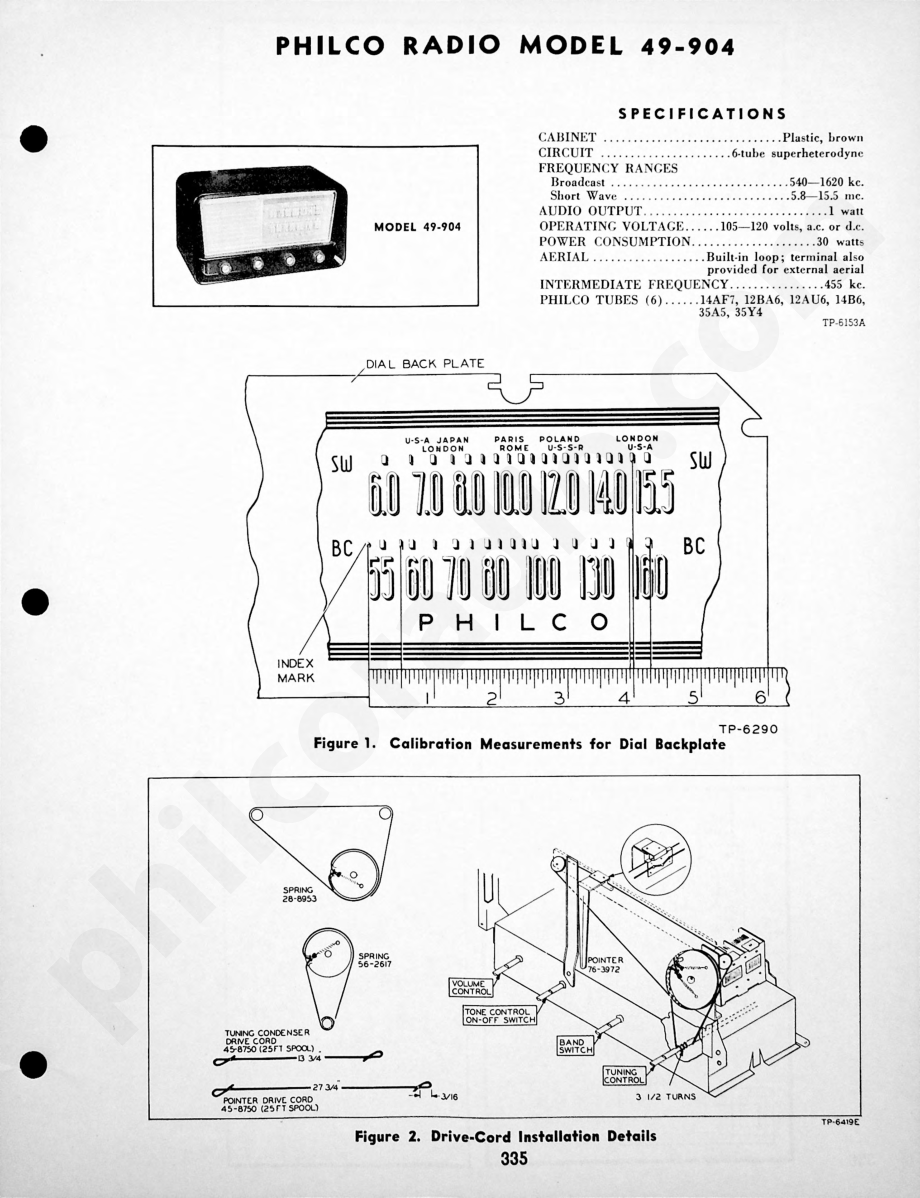 Philco Radio-Phonograph Model 49-1401维修电路原理图.pdf_第1页