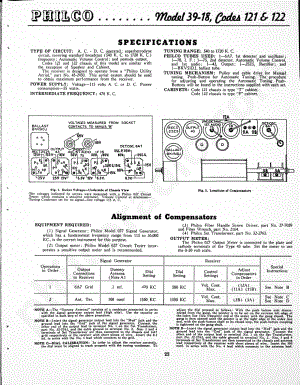 Philco Model 39-18, Codes 121 & 122 维修电路原理图.pdf